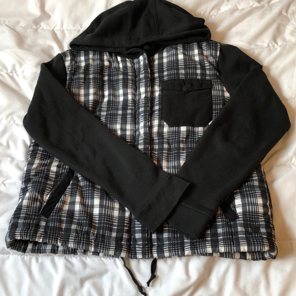 Hurley hooded jacket. Black/White. Size:small